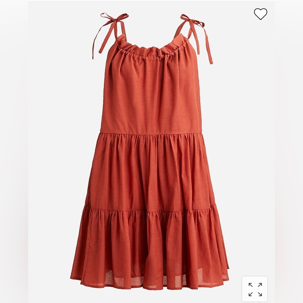 Tie shoulder tiered dress